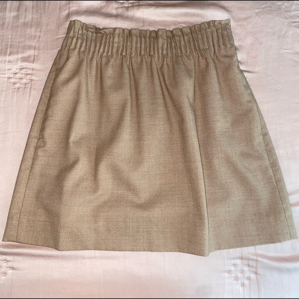 jcrew slip on skirt in light brown